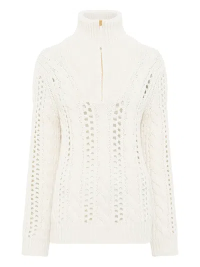 Gabriela Hearst Idris Cable-knit Cashmere Sweater In White