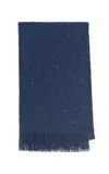 Gabriela Hearst Illumina Fringe Scarf In Electric Navy Speckled Cashmere In Blue