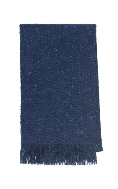 Gabriela Hearst Illumina Fringe Scarf In Electric Navy Speckled Cashmere In Blue