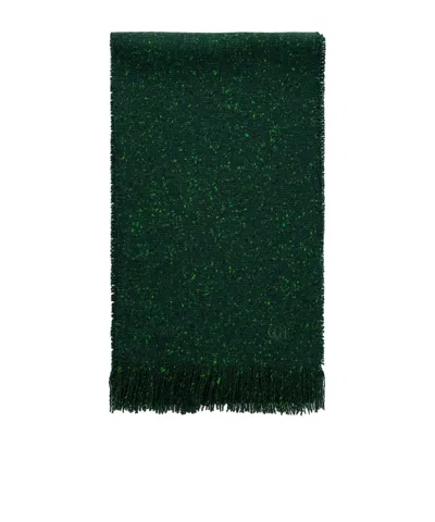 Gabriela Hearst Illumina Fringed Wool And Cashmere-blend Scarf In Metallic