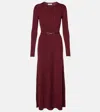 Gabriela Hearst Imagene Belted Wool Midi Dress In Burgundy