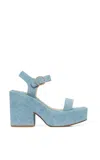Gabriela Hearst Iman Platform Sandal In Light Blue Suede Denim In Light Blue Denim