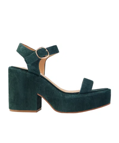 Gabriela Hearst Iman Ribbed Suede Sandals In Green