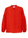 Gabriela Hearst Inga Pleated Linen Blouse In Red