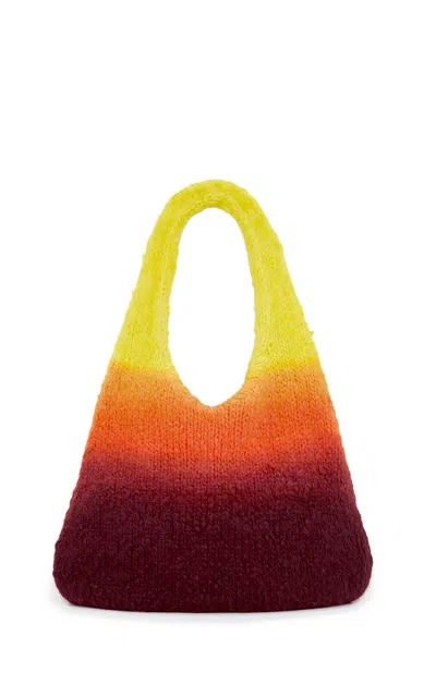 Gabriela Hearst Ino Knit Hobo Bag In Dip Dye Sunrise Welfat Cashmere