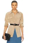 Gabriela Hearst Irene Overshirt In Camel Suede In Camel