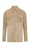 Gabriela Hearst Irene Overshirt In Camel Suede In Camel
