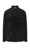 Gabriela Hearst Irene Suede Overshirt In Black