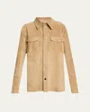 Gabriela Hearst Irene Suede Overshirt In Neutral