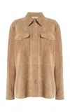 Gabriela Hearst Irene Overshirt In Camel Suede In Neutral