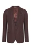 Gabriela Hearst Irving Jacket In Burnt Sienna Wool Cashmere Flannel In Brown