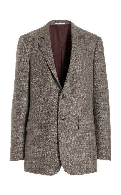 Gabriela Hearst Irving Jacket In Chocolate Virgin Wool Tweed