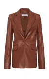 Gabriela Hearst Isara Leather Blazer In Brown
