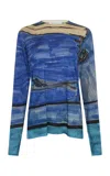 Gabriela Hearst Isara Lightweight Cashmere Sweater In Blue