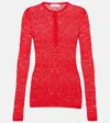 Gabriela Hearst Ithaca Open-knit Wool And Silk Henley Shirt In Red