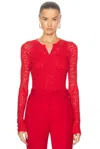Gabriela Hearst Ithaca Open-knit Wool And Silk Henley Shirt In Scarlet Red