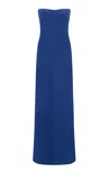 Gabriela Hearst Ivara Strapless Suede Maxi Dress In Blue