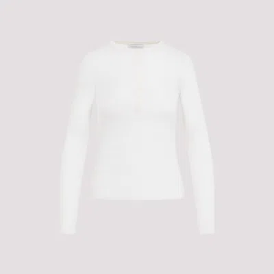 Gabriela Hearst Julian Henley Top In Cashmere And Silk In White