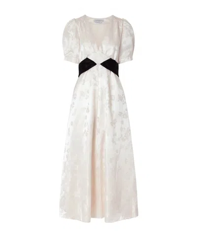 Gabriela Hearst Jacquard Silk-satin Maxi Dress In Neutral