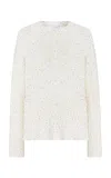 GABRIELA HEARST JAN OVERSIZED KNIT SWEATER IN IVORY BEADED SILK