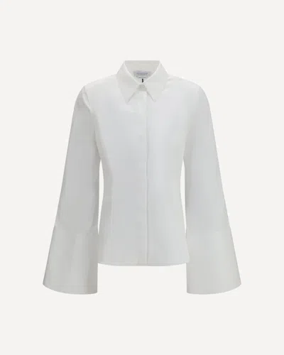 Gabriela Hearst Jataya Fitted Cotton Shirt In White