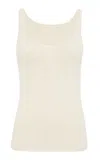 Gabriela Hearst Jayce Cashmere Scoop Neck Tank Top In White