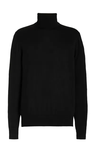 Gabriela Hearst Jermaine Slim-fit Merino Wool Rollneck Sweater In Black