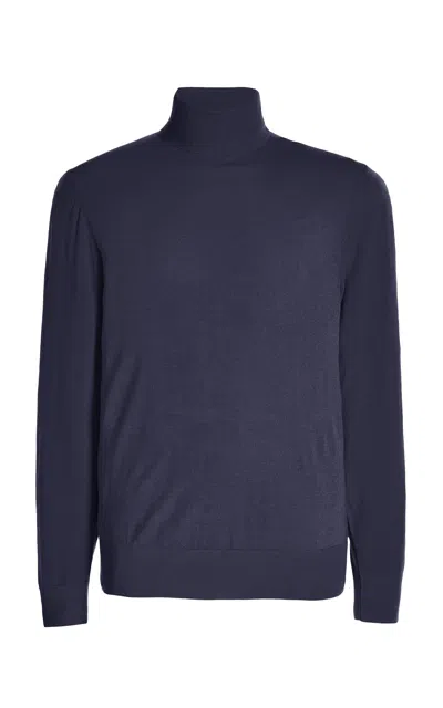 Gabriela Hearst Jermaine Knit Turtleneck In Dark Navy Merino Wool