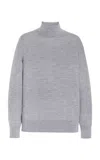 GABRIELA HEARST JERMAINE KNIT TURTLENECK IN HEATHER GREY MERINO WOOL