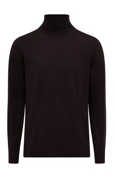 Gabriela Hearst Jermanie Knit Turtleneck In Chocolate Merino Wool