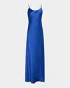 Gabriela Hearst Jesaba Slip Maxi Dress In Cobalt Silk Satin