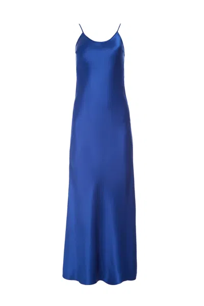 Gabriela Hearst Jesaba Slip Maxi Dress In Cobalt Silk Satin In Blue