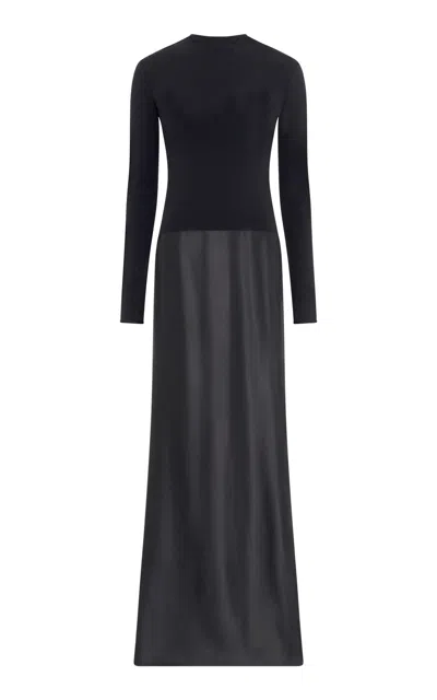Gabriela Hearst Jessamy Maxi Dress In Black Silk Satin