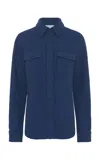 Gabriela Hearst John Austin Cashmere Button-down Shirt In Blue