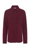 Gabriela Hearst John Austin Cashmere Button-down Shirt In Burgundy