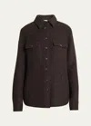 Gabriela Hearst John Austin Cashmere Shirt Jacket In Chocolate
