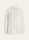 Gabriela Hearst John Austin Overshirt In Ivory Recycled Cashmere Boucle In Ivory