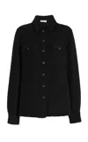 Gabriela Hearst John Austin Overshirt In Black Recycled Cashmere Boucle In Black