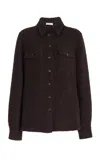Gabriela Hearst John Austin Overshirt In Chocolate Recycled Cashmere Boucle In Chocolate