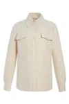Gabriela Hearst John Austin Shirt In Ivory Recycled Double-face Cashmere Felt In Ivory