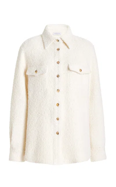 Gabriela Hearst John Austin Shirt In Ivory Recycled Cashmere Boucle In Neutral