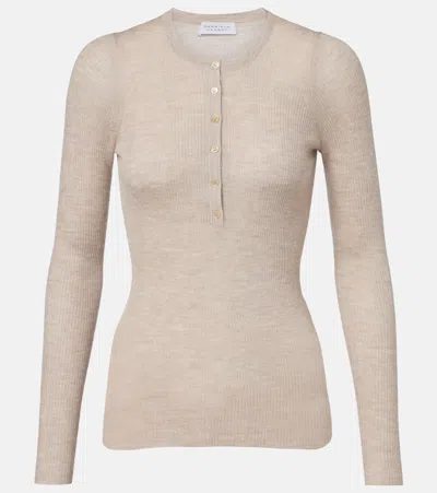Gabriela Hearst Julian Cashmere And Silk Henley Shirt In Neutral