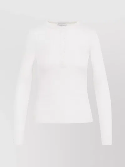 Gabriela Hearst Julian Henley Top In Cashmere And Silk In White