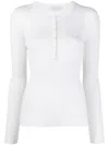 Gabriela Hearst Julian Henley Ribbed Top In White
