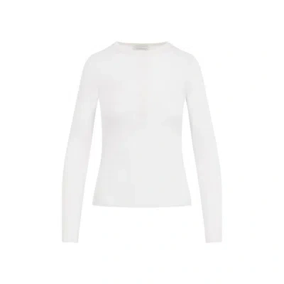 Gabriela Hearst Julian Henley Top In Cashmere And Silk In White