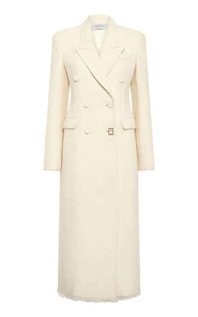 Gabriela Hearst Julien Wool; Cashmere And Silk Double-breasted Coat In Neutral