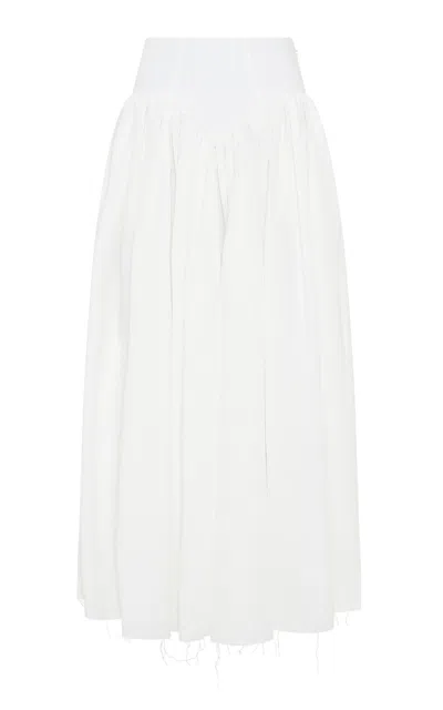 Gabriela Hearst Juniper Linen Panel Skirt In White