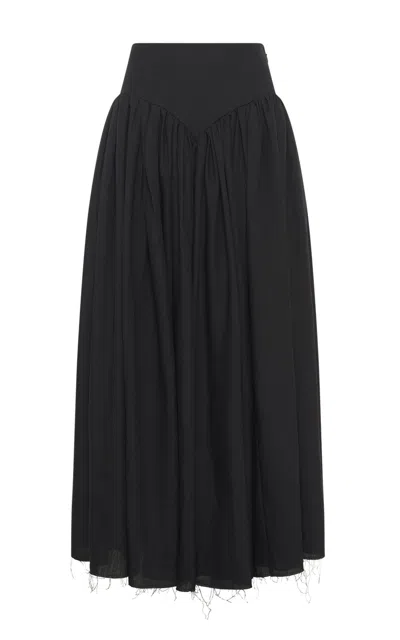 Gabriela Hearst Juniper Maxi Skirt In Black Aloe Linen