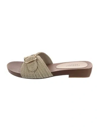 Pre-owned Gabriela Hearst Jute Slides In Neutral