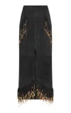 Gabriela Hearst Kalyan Fringed Suede Midi Skirt In Black